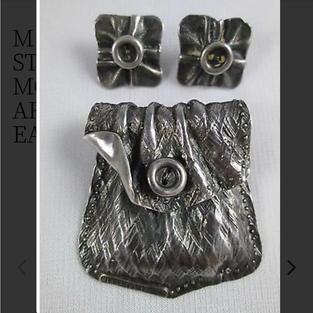 MAREK + LUCYNA NIENIEWSCY sterling silver coin purse pendant brooch - Picture 15 of 16